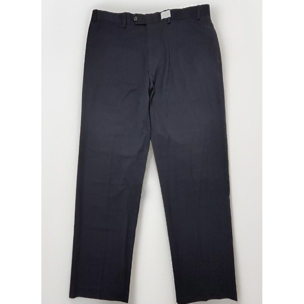 Ralph Lauren Mens Dress Pants Navy Blue Stretch Flat Front Trousers 38x34L